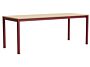 2_AF208-F298-AT16_Annex Table Flush barn red  alu legs and apron L200 x W80 x H75 wb lacquer oak tabletop.jpg