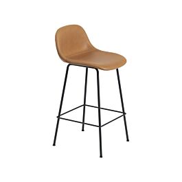 Fiber bar stool H75 avec dossier / revêtu et base tube
