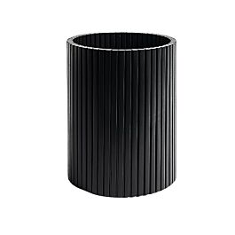 Black Roller Max waste paper basket - mahogany varnished
