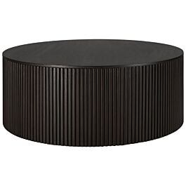 Table basse ronde Roller Max en acajou - brun foncé - vernis