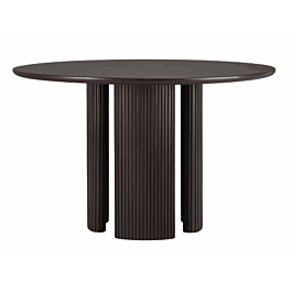 Table Roller Max - acajou vernis - brun foncé - rond