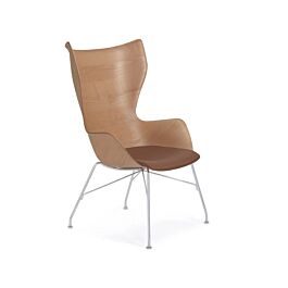 K/Wood | Fauteuil lounge - Assise cuir