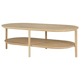 Bok coffee table - oak - oblong - 1 shelf