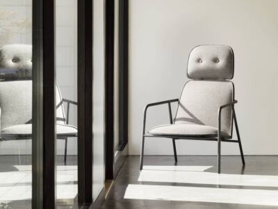 Pad Lounge Chair High Grey Steel