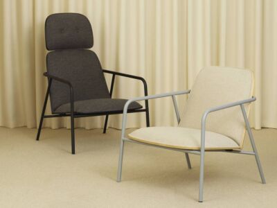 Pad Lounge Chair High Black Steel