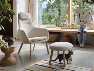 Hal Lounge Chair & Ottoman - coussin d'assise fixe