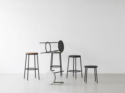 Tabouret Circa 45 cm Acier Noir