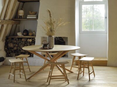 Table Mikado en chêne - ronde Ø 150 cm