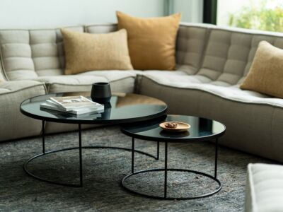 Table basse Nesting charcoal - set de 2