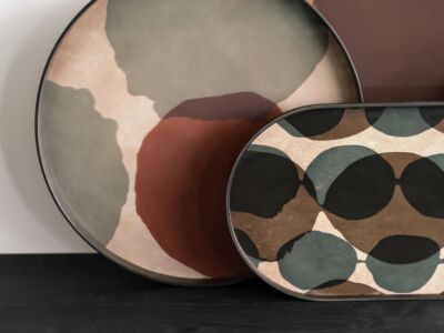 Overlapping Dots Tray Glass L | Ø 61 cm