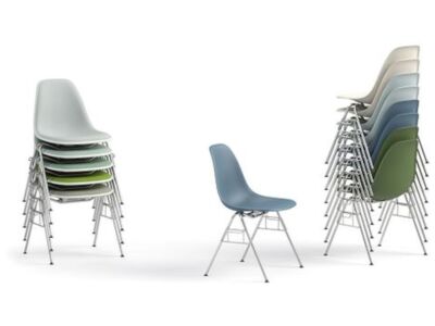 Eames Plastic Side Chair | DSS-N assise revêtue