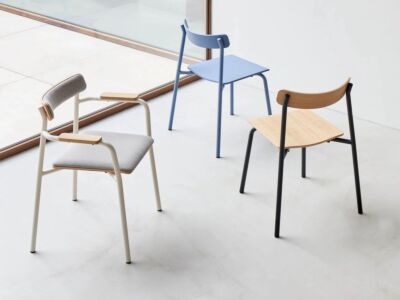 Etude with armrests | Upholstered chair