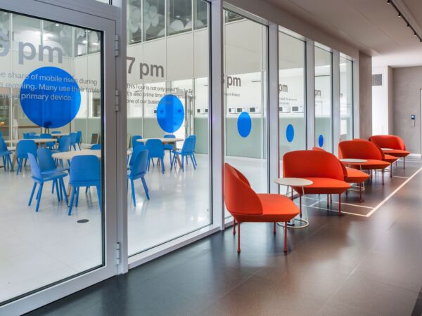 5_OSLO Lounge Chairs and Blue NERD Chairs at Klarna - Stockholm.jpg