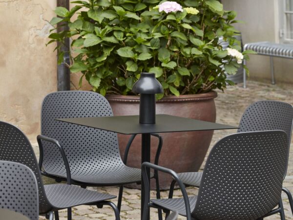 5_13Eighty Armchair graphite steel base soft black shell_PC Portable soft black_Terrazzo Table Square anthracite.jpg