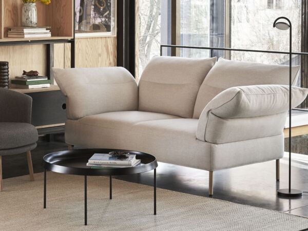 5_Pandarine 2 Seater w reclining armrest Mode 009 Clavicle Petal oiled walnut base_Marselis Floor Lamp black.jpg