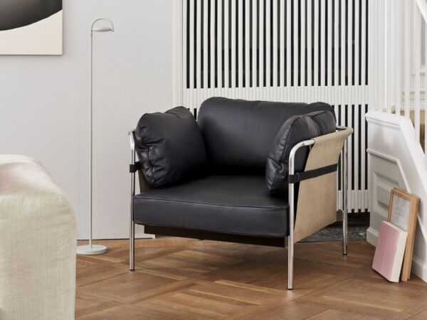 5_Can 1 Seater_Sense black_natural canvas_chrome base_Marselis Floor Lamp ash grey.Jpg