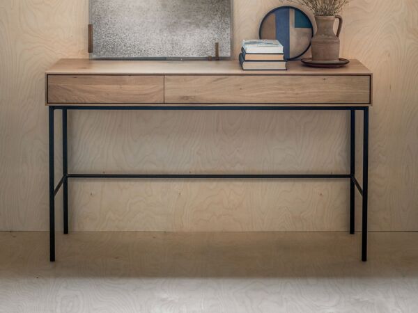 5_1461 Whitebird Desk-2 push open drawers & 20672 Clear Frameless Wall Mirror.jpg