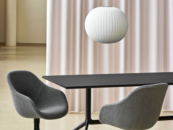 5_AAT 10 Table black frame black linoleum_AAC 121 black base Flamiber C8 Perla_Nelson Ball Bubble Pendant.jpg