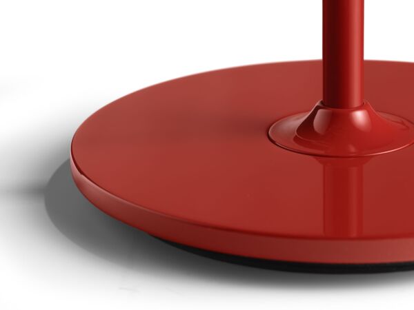 5_9452113009000_Common Table lamp base signal red steel stem and signal red base_Peach shade_detail.jpg