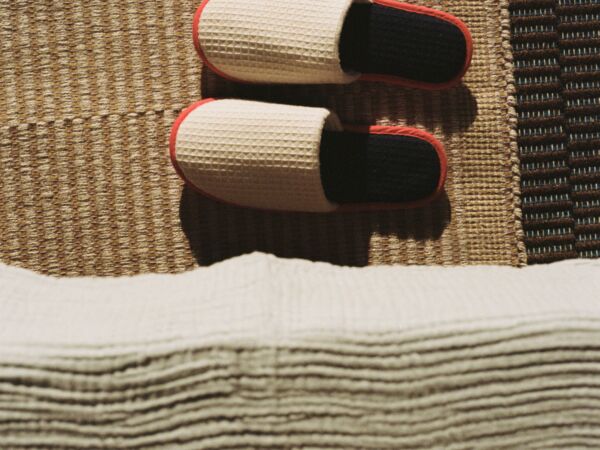 5_Waffle Multi Slippers cream multi_Tapis Mat off white and lavender_Crinkle Bedspread cool grey.jpg