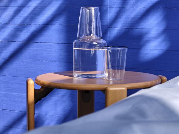 5_Rim Carafe clear with black rim_Rim Glass set of 2 clear with black rim_Rey Stool golden wb lacquered beech.jpg