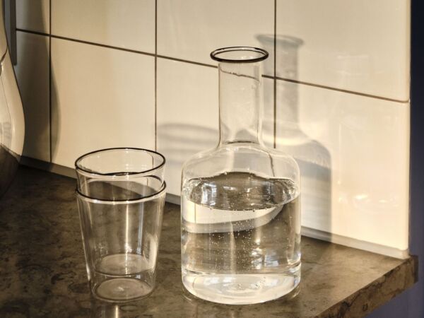 5_Rim Carafe clear with black rim_Rim Glass set of 2 clear with black rim.jpg