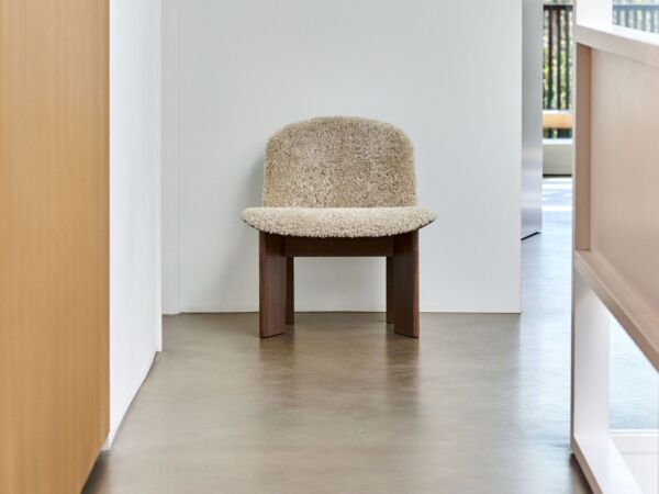 5_Apollo Wall Sconce 3 arm_Chisel Lounge Chair front uph Mohawi 21 wb lacquered walnut.jpg