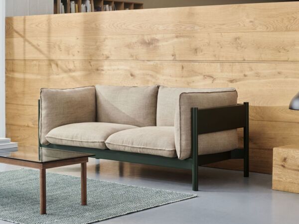 5_Arbour 2 Seater Linen Grid dark beige bottle green wb lacquer beech_Kofi grey tinted glass wb lacquer walnut_Moire Kelim dark green.jpg