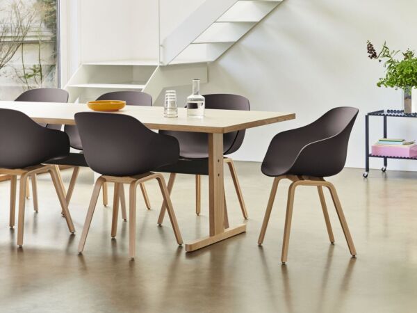 5_AAC 222 raisin 2.0 shell wb lacquered oak_Passerelle Table L300xW95xH74 wb lacquered oak frame and edge ink black.jpg