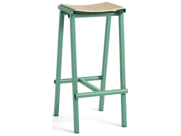 2_AE439-A406_Taburete 8 Bar Stool H75 wb lacquered oak veneer seat_soft jade powder coated base.jpg