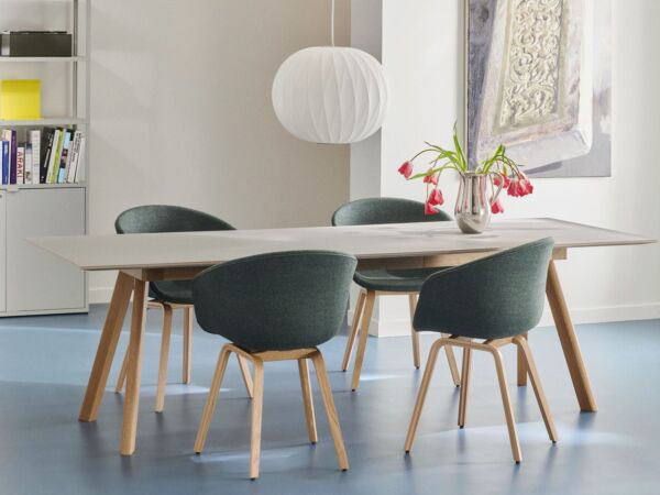 5_CPH30 Extendable grey lino wb lacquered oak_AAC23 metaphor 025 wb lacquered oak_Nelson Ball Crisscross Bubble Pendant M.jpg