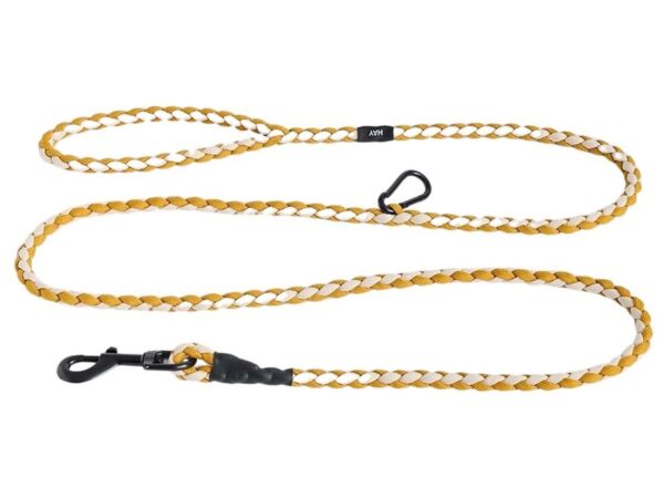 2_hay dogs leash adjustable braided m l off white ochre.jpg