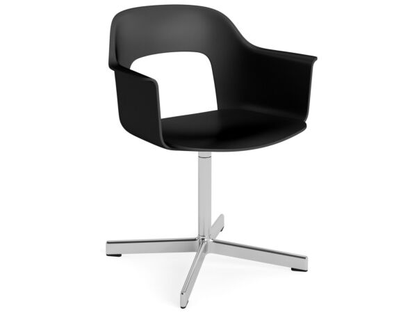 2_AF291-F332-AA51-01UF_Layout Armchair 231_polished alu 4 star swivel base_black shell.jpg