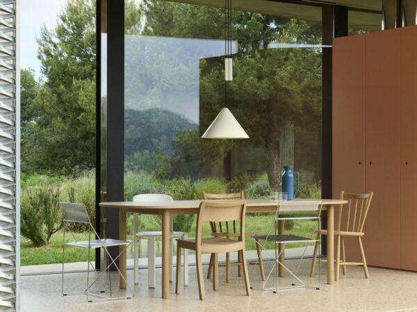 5_Annex Table Oblong oak_Compass Adjustable Pendant oyster white_X-Line Chair chromed steel Indoor_Pastis Chair oak.jpg