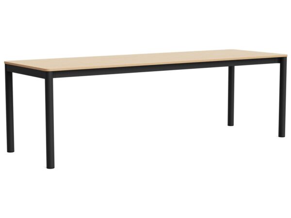 2_AF206-F299-AT16_Annex Table Flush charcoal  alu legs and apron L240 x W80 x H75 wb lacq oak tabletop.jpg