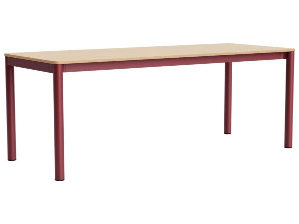 2_AF208-F298-AT16_Annex Table Flush barn red  alu legs and apron L200 x W80 x H75 wb lacquer oak tabletop.jpg