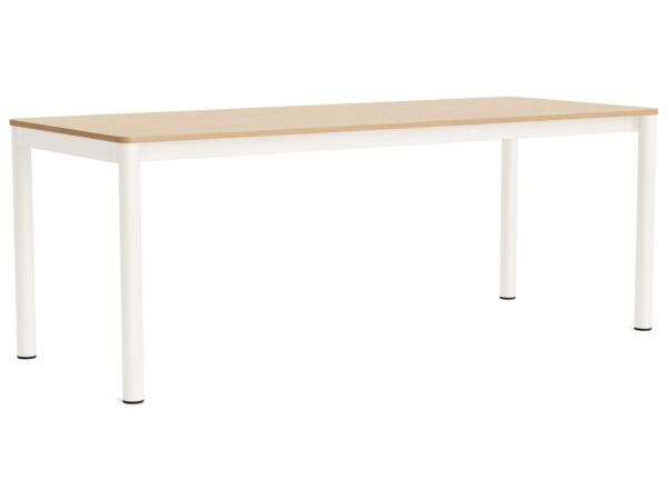2_AF207-F298-AT16_Annex Table Flush cream white  alu legs and apron L200 x W80 x H75 wb lacq oak tabletop.jpg