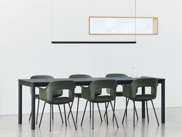 5_Layout Armchair 213 black steel base uph Vidar 0972_Annex Table Flush charcoal alu frame dark grey linoleum tabletop_New Order Combination 503 charcoal.jpg