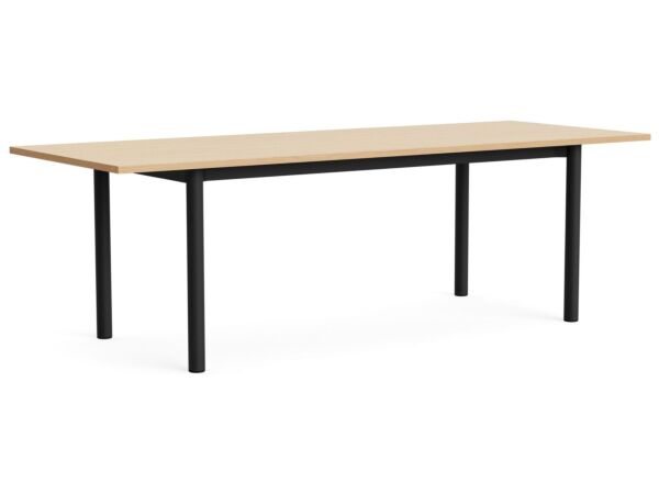2_AF219-F307-AT16_Annex Table Overhang charcoal  alu legs and apron L240 x W90 x H75 wb lacq oak tabletop.jpg