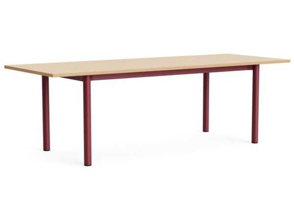 2_AF221-F307-AT16_Annex Table Overhang barn red  alu legs and apron L240 x W90 x H75 wb lacq oak tabletop.jpg