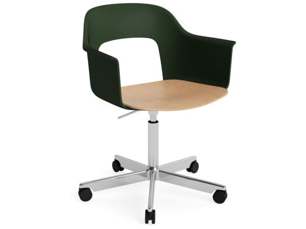 2_AF309-F353-AA51-01UF_Layout Armchair 242_polished alu 5 star swivel wheel base_bottle green shell_wb lacq oak seat.jpg
