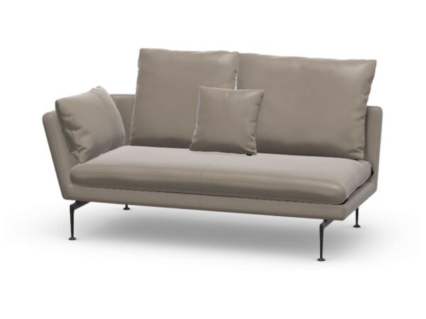 2_Vitra_Suita_2 Seater Ouvert_coussins_pointus_Cuir L20 sable noir gauche.jpg