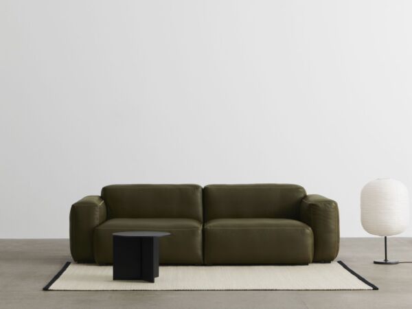 5_Mags Soft Low 2,5 Seater comb 1 Sense forest and beige stitches_Slit Table Round black_Common Table lamp base soft black steel stem and black terrazzo base and Oblong shade.jpg