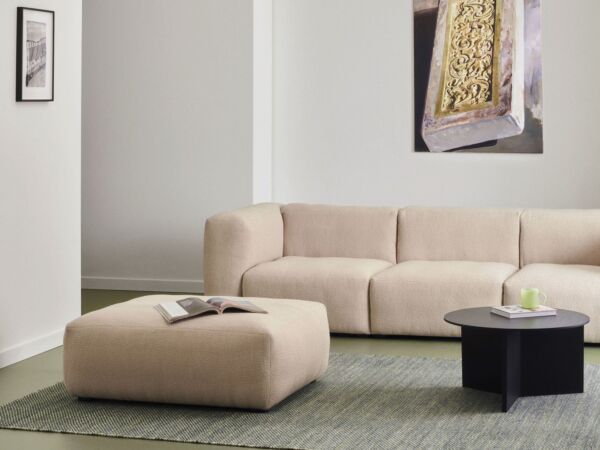 5_Mags Soft 3 Seater Combination 1 flamiber sand white stiches_Mags Soft Ottoman 02 Small flamiber sand_Slit Table Wood Round black.jpg