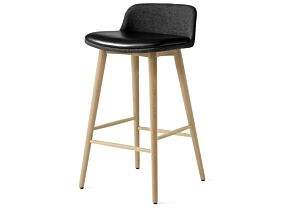 1_Rely Counter Stool HW122 Low back MIX Fully & seat upholstered Lacquered oak base Plastic gliders HR foam Shell Remix 0198 Seat Elmosoft Leather 99999 Black_1.jpg