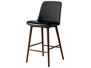 1_Rely Counter Chair HW132 High back MIX Fully & seat upholstered Lacquered walnut base Plastic gliders HR foam Shell Remix 0198 Seat Elmosoft Leather 99999 Black_1.jpg