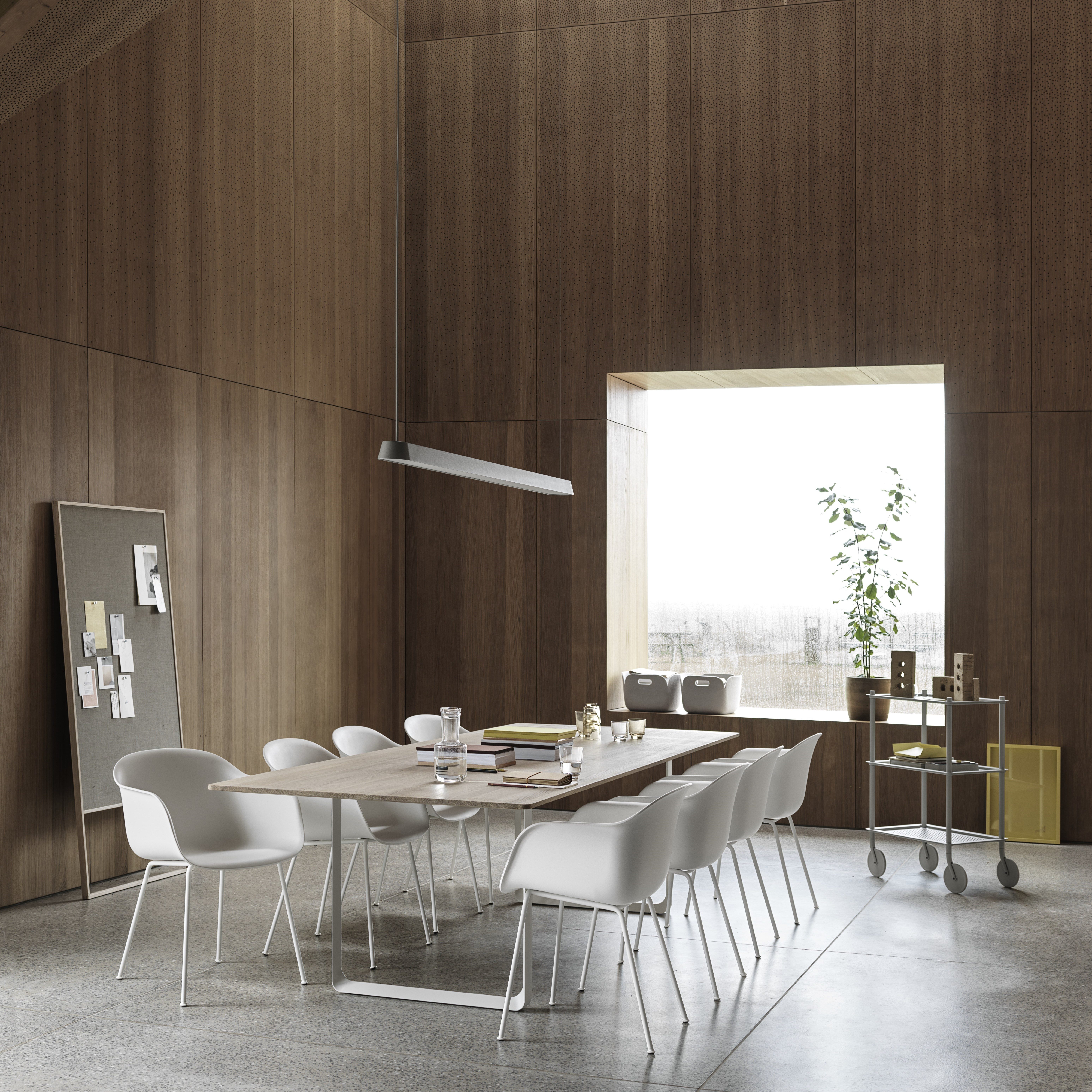 Fiber-armchair-oak-white-linear-pendant-grey-169-flow-trolley-raise-muuto