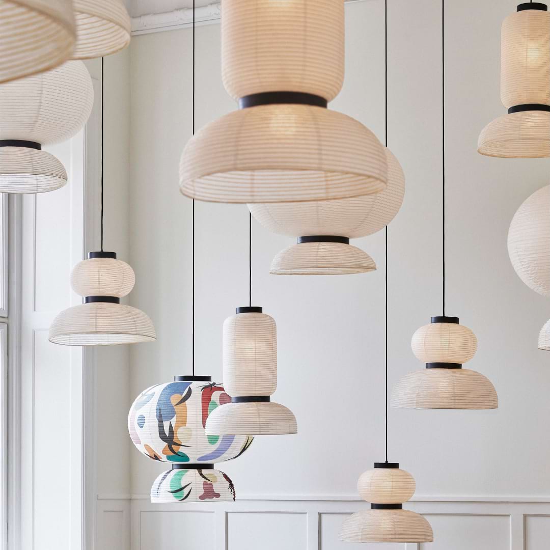 moodboard luminaires blanc papier akari suspensions formakami