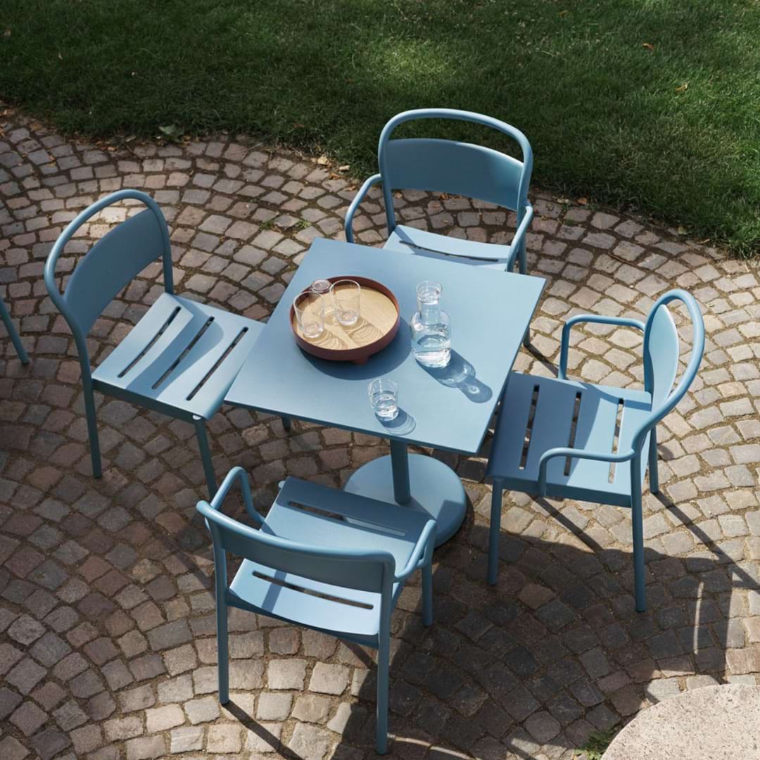 Chaises Outdoor - Linear Steel - Muuto - Bleu