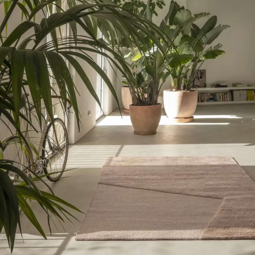 Moodboard habitat Tapis Oblique D pink Quartz de Nanimarquina